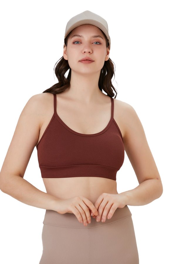 Junior's and Women's Workout Wear, Spaghetti Strap Racer Back Bra Top - Wear Sierra