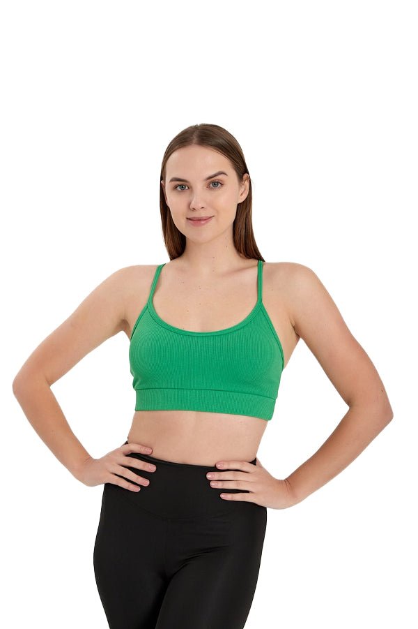 Junior's and Women's Workout Wear, Spaghetti Strap Racer Back Bra Top - Wear Sierra