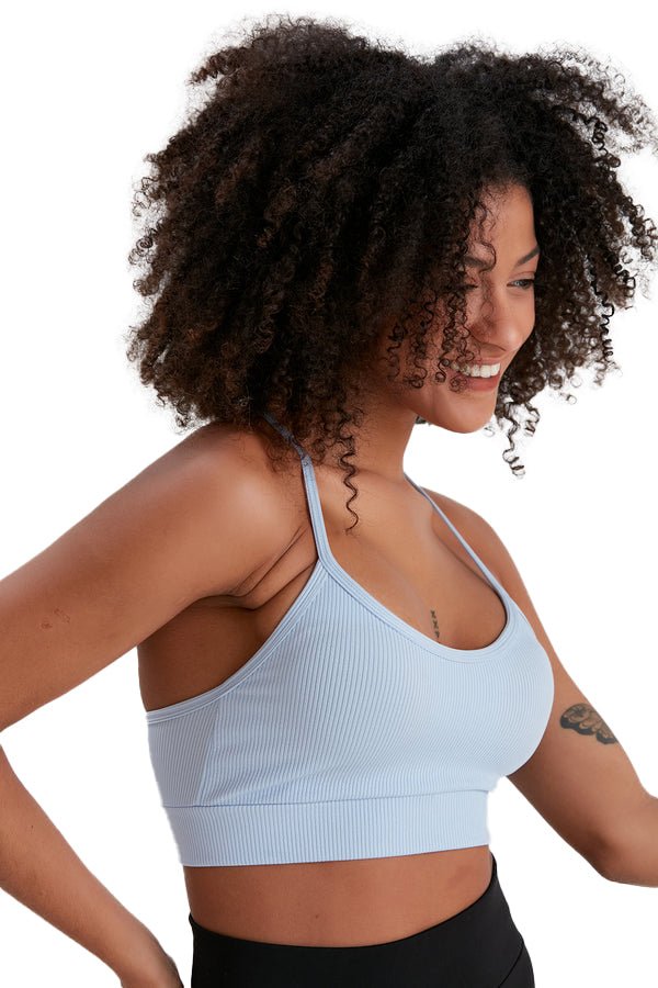 Junior's and Women's Workout Wear, Spaghetti Strap Racer Back Bra Top - Wear Sierra