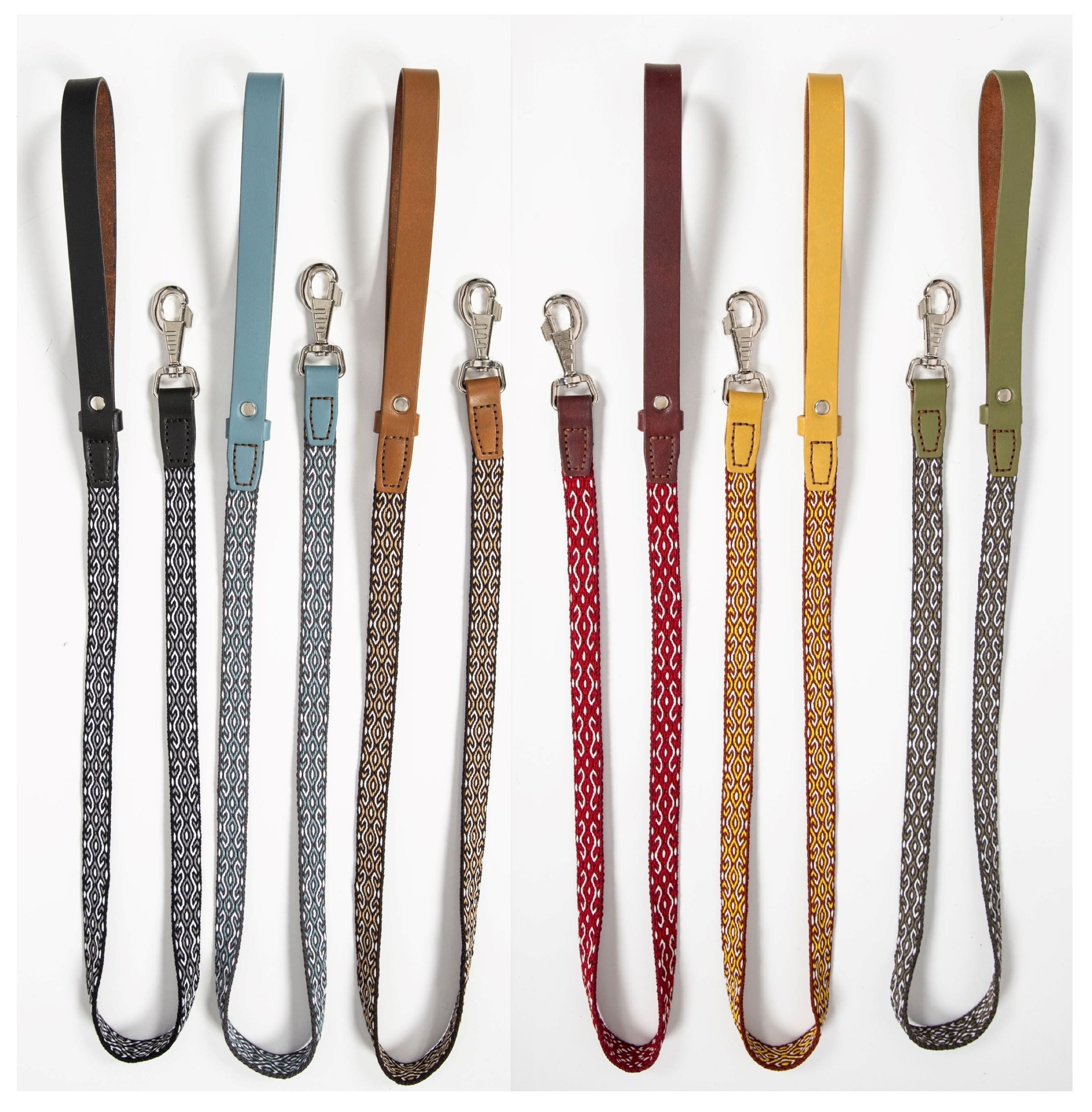 Handcrafted Leather Dog Leash & Poop Bag Holder – Handwoven Dog Walking Set