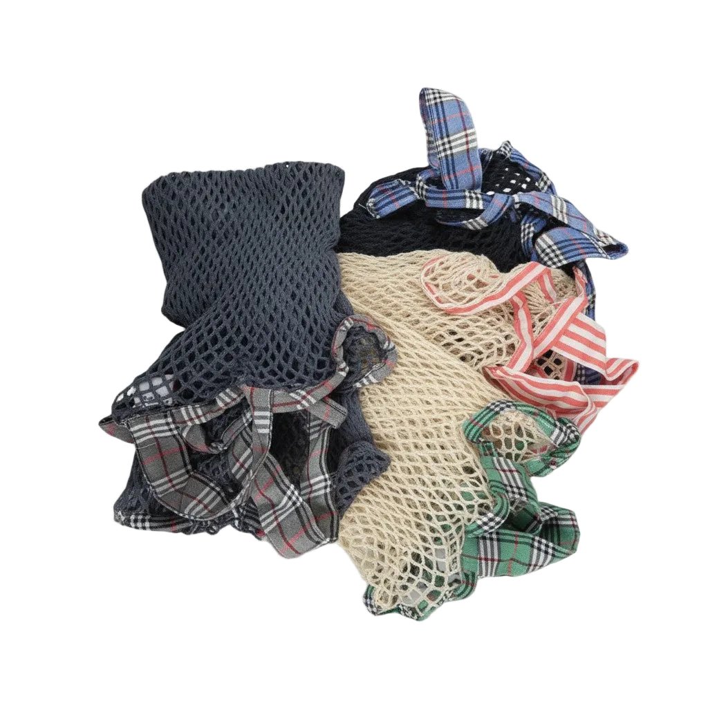Light-Duty Cotton Mesh Grocery Bags 2 or 4 Pack, Reusable String Shopping Totes with Handles - Wear Sierra