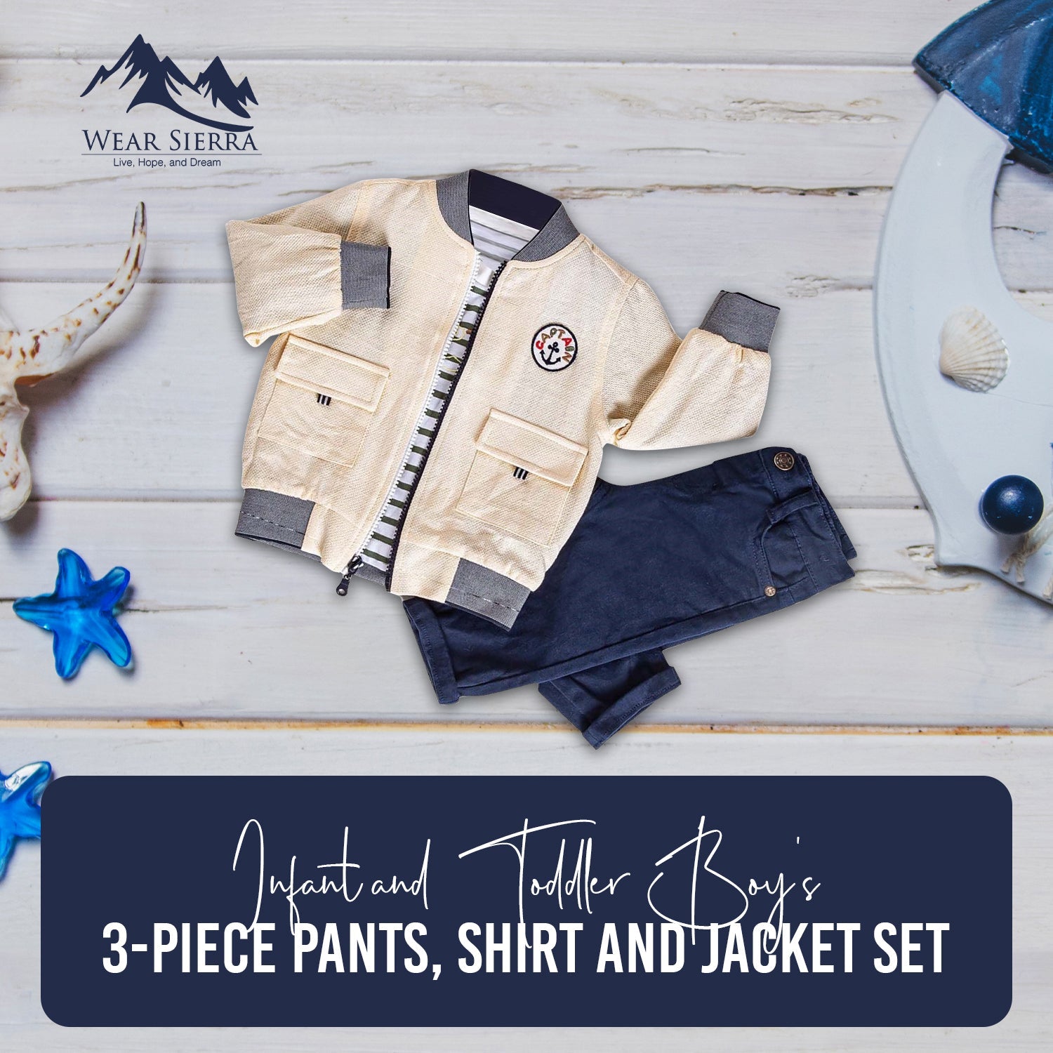 Little Boy & Toddler 3-Piece Casual Outfit - Jacket, T-Shirt & Jeans - Wear Sierra