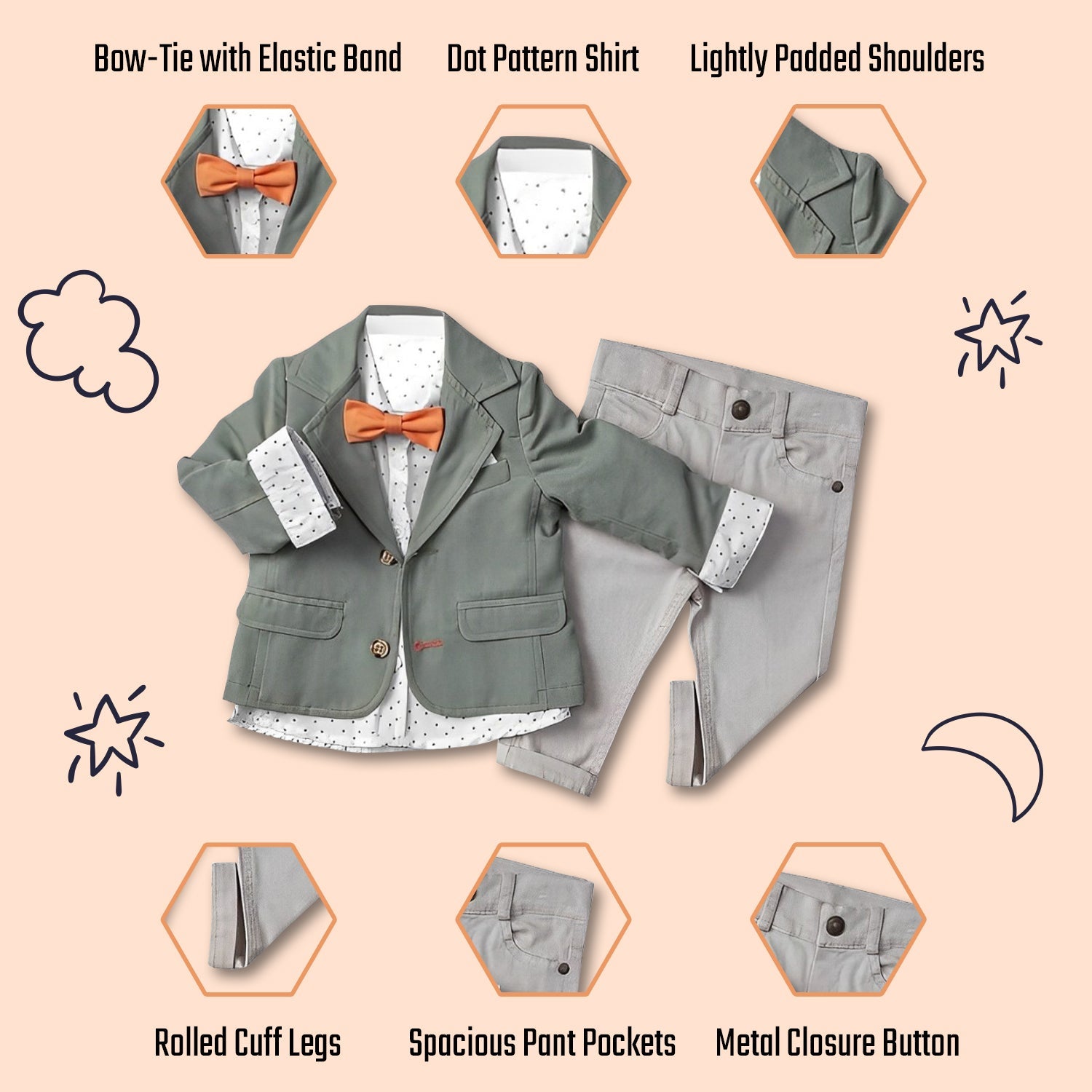 Little Boy & Toddler Boy's 3-Piece Suit with Fully Lined Jacket, Pants and Button Up Shirt - Wear Sierra
