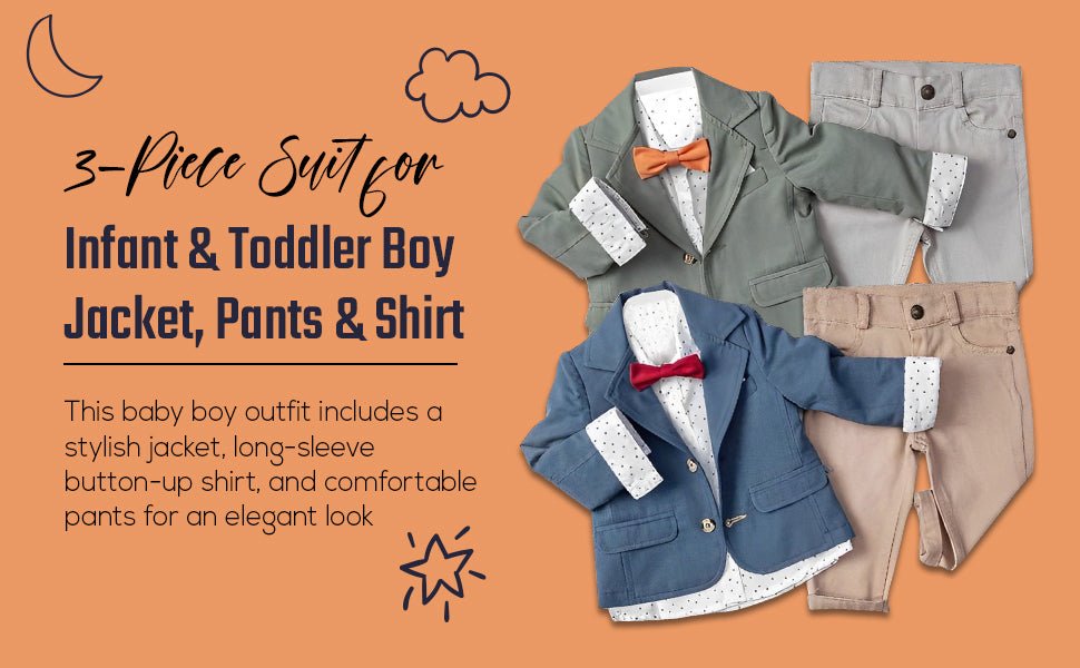 Little Boy & Toddler Boy's 3-Piece Suit with Fully Lined Jacket, Pants and Button Up Shirt - Wear Sierra