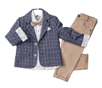 Little Boys' Jacket, Long Sleeve Button-Up Shirt and Pants 3-Piece Dressy Suit - Wear Sierra