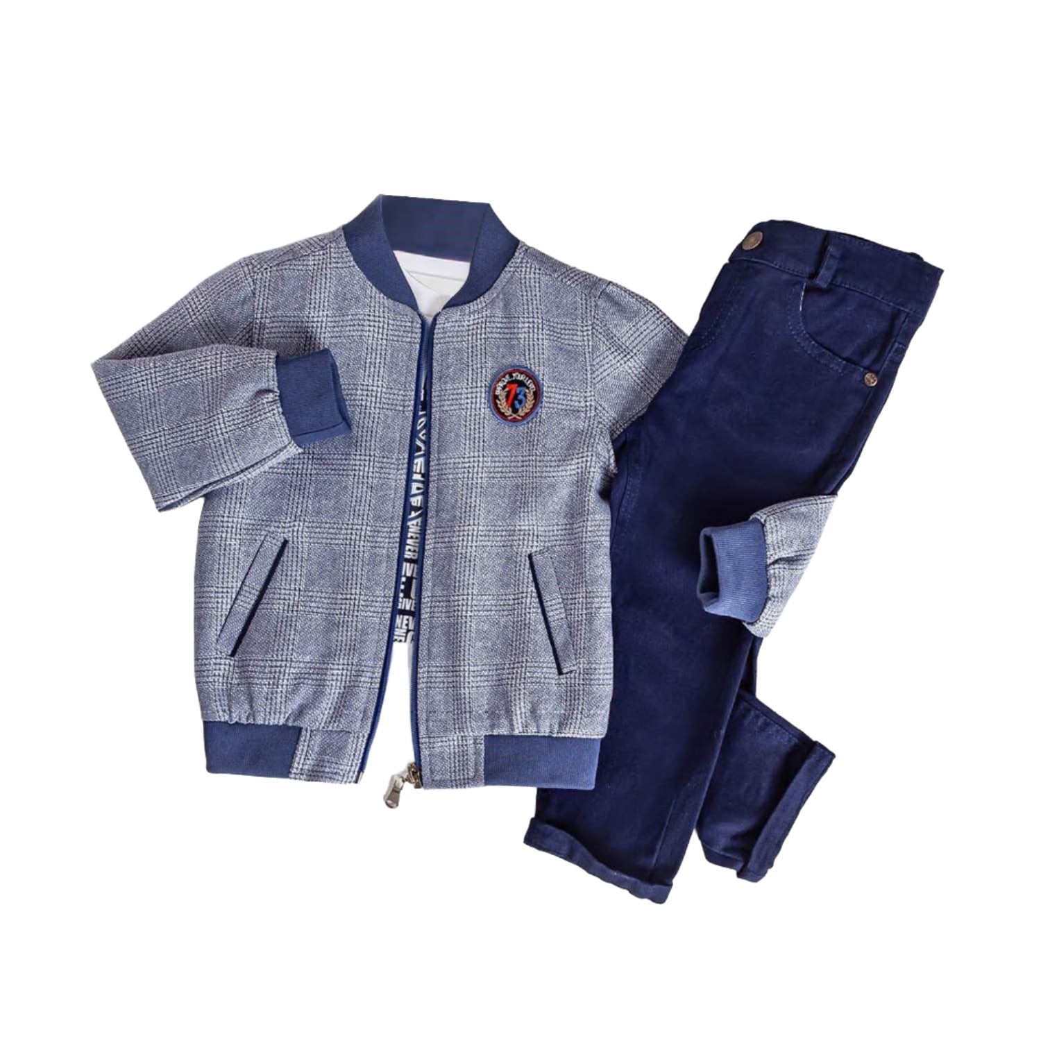 Little Boys' Jacket, T-Shirt and Jeans 3-Piece Set in Comfortable Cotton for Toddler Boys - Wear Sierra