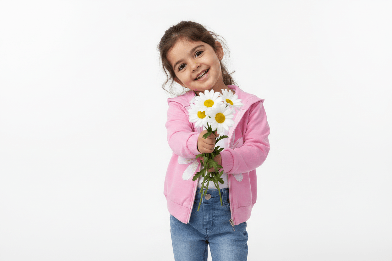 Little Girls' Colorful Hoodie Jacket, Jeans and T-Shirt Cute Girly 3-Piece Set - Wear Sierra