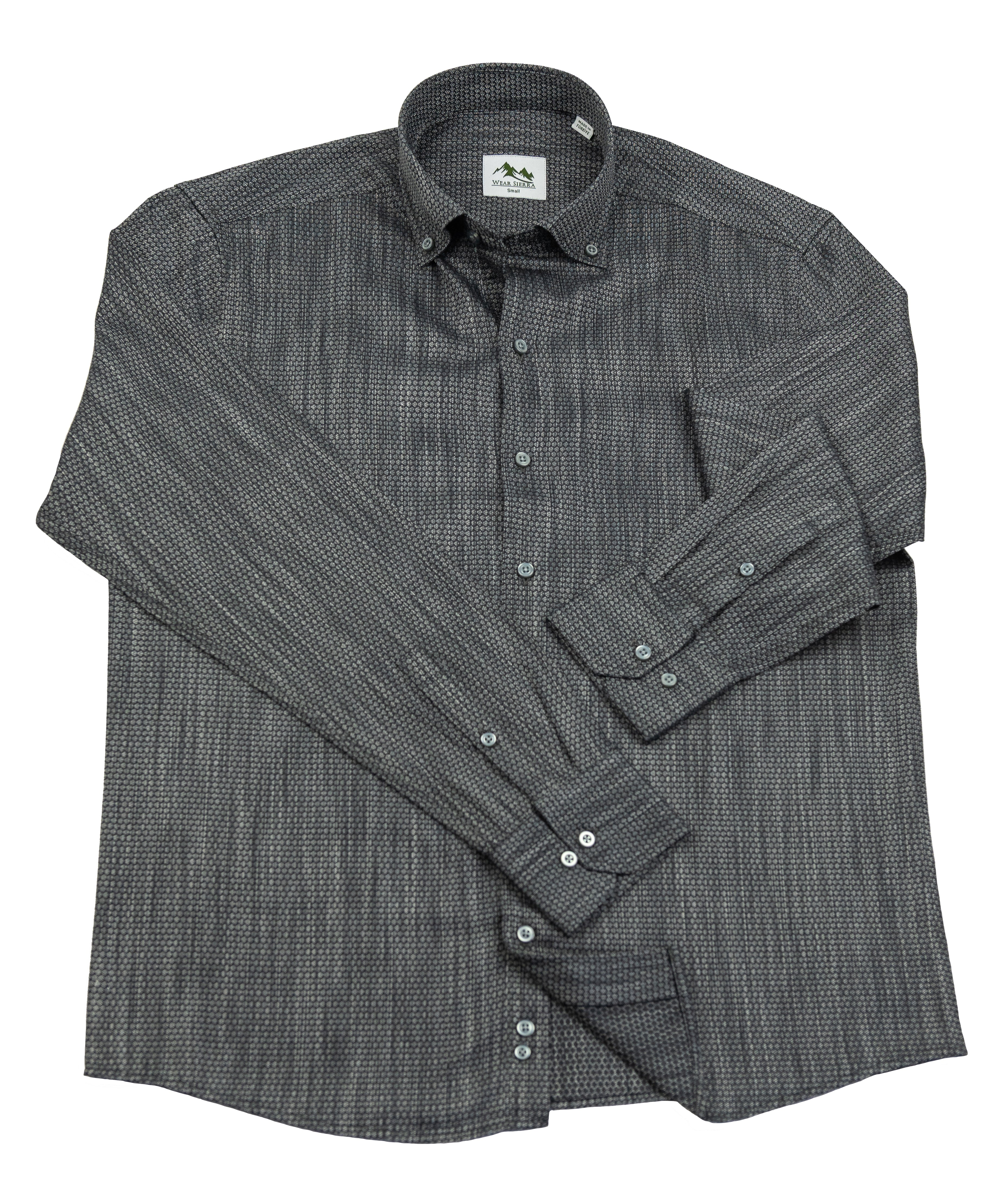 Wear Sierra Top Shelf Men's Turkish Cotton Long Sleeve Button Down Shirts in Black Circles, Casual Friday Shirts for Men - 0