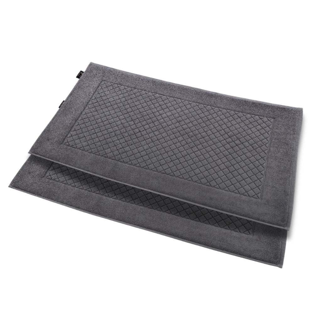 Luxury Hotel Style Ultra Soft Turkish Cotton Bath Mats - 2 Pack Oversized 20" x 30" Bathroom Rug, Diamond Pattern - Wear Sierra