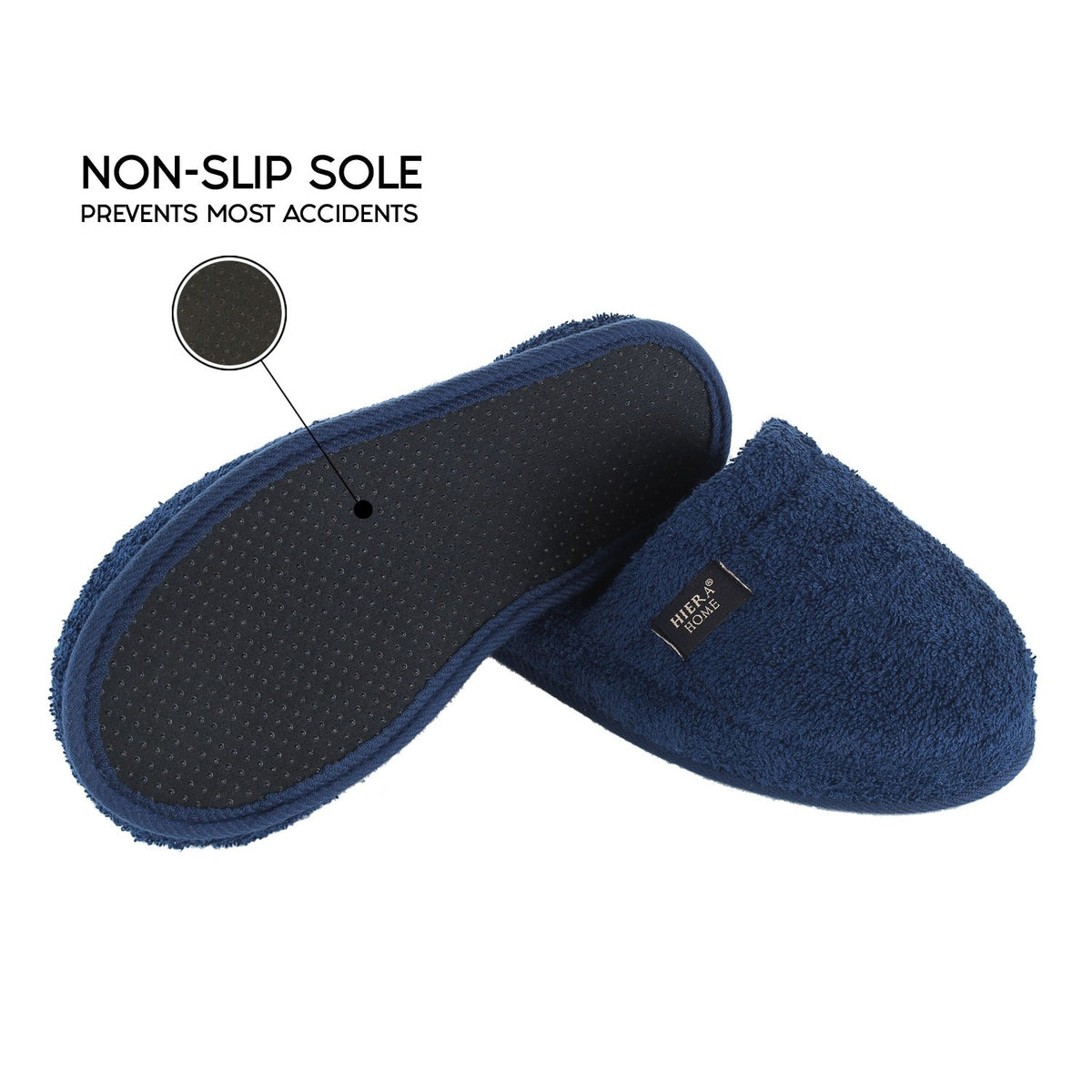 Luxury Non-Slip House Slippers in Turkish Cotton, Hotel Style Ultra Soft, Spa-Level Closed Toe Bath Slippers for Men & Women - Wear Sierra