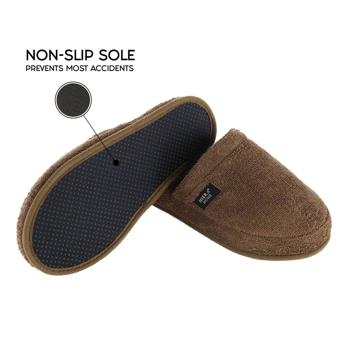 Luxury Non-Slip House Slippers in Turkish Cotton, Hotel Style Ultra Soft, Spa-Level Closed Toe Bath Slippers for Men & Women - Wear Sierra