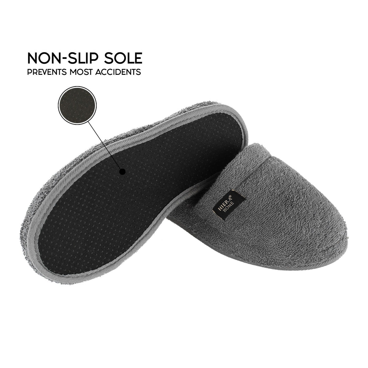 Luxury Non-Slip House Slippers in Turkish Cotton, Hotel Style Ultra Soft, Spa-Level Closed Toe Bath Slippers for Men & Women - Wear Sierra