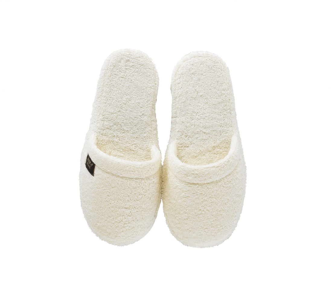 Luxury Non-Slip House Slippers in Turkish Cotton, Hotel Style Ultra Soft, Spa-Level Closed Toe Bath Slippers for Men & Women - Wear Sierra