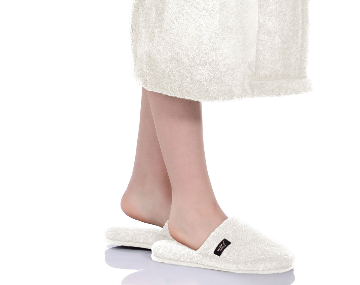 Luxury Non-Slip House Slippers in Turkish Cotton, Hotel Style Ultra Soft, Spa-Level Closed Toe Bath Slippers for Men & Women - Wear Sierra
