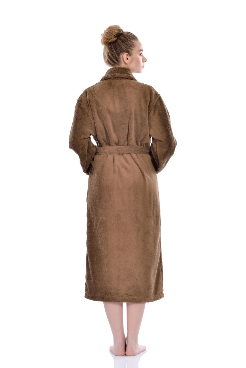 Luxury Turkish Bath Robes for Him & Her, 100% Turkish Cotton, Hotel Style Ultra Soft Robes For Home and Bath - Soft Shawl Collar Bathrobe with Adjustable Belt in X-Small / Small - Wear Sierra