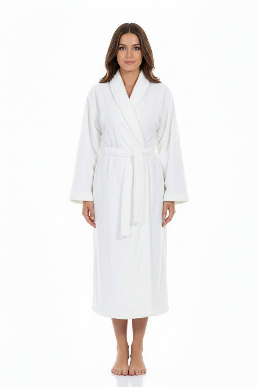 Luxury Turkish Bath Robes for Him & Her, 100% Turkish Cotton, Hotel Style Ultra Soft Robes For Home and Bath - Soft Shawl Collar Bathrobe with Adjustable Belt in X-Small / Small - Wear Sierra