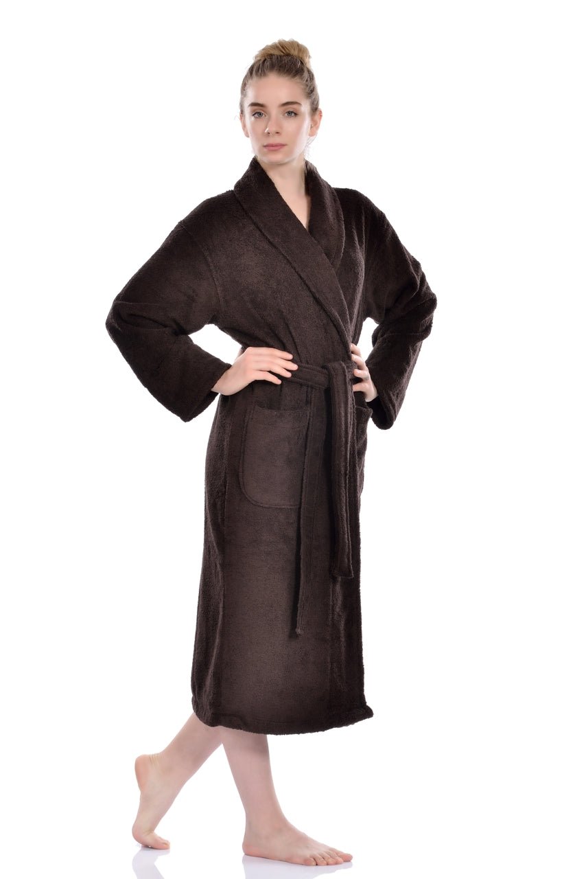 Luxury Turkish Bath Robes for Him & Her, 100% Turkish Cotton, Hotel Style Ultra Soft Robes For Home and Bath - Soft Shawl Collar Bathrobe with Adjustable Belt in X-Small / Small - Wear Sierra