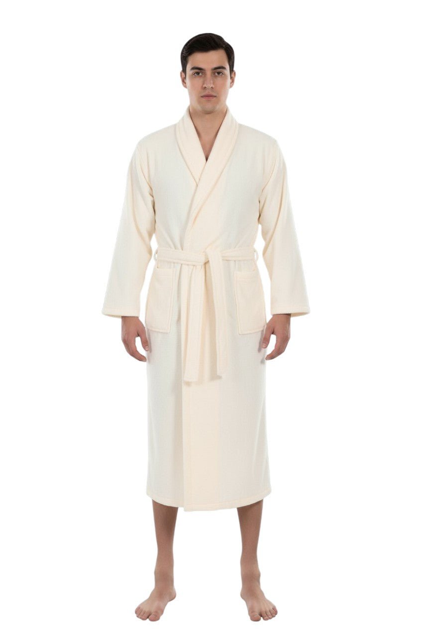 Luxury Turkish Bath Robes for Him & Her, 100% Turkish Cotton, Hotel Style Ultra Soft Robes For Home and Bath - Soft Shawl Collar Bathrobe with Adjustable Belt in X-Small / Small - Wear Sierra
