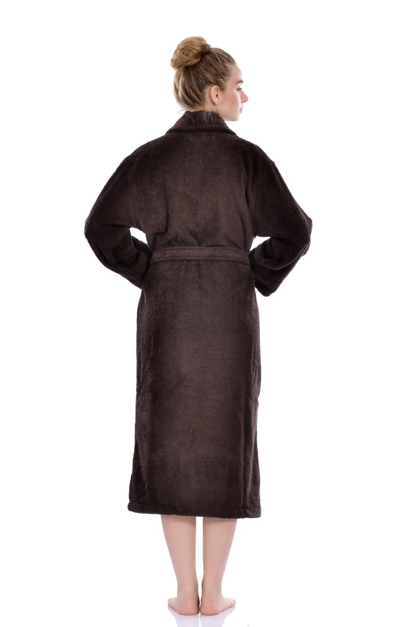 Luxury Turkish Bath Robes for Him & Her, 100% Turkish Cotton, Hotel Style Ultra Soft Robes For Home and Bath - Soft Shawl Collar Bathrobe with Adjustable Belt in X-Small / Small - Wear Sierra