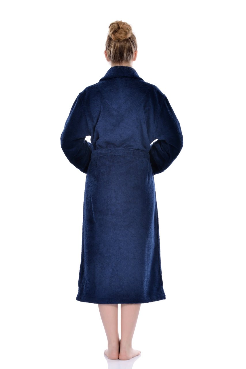 Luxury Turkish Bath Robes for Him & Her, 100% Turkish Cotton, Hotel Style Ultra Soft Robes For Home and Bath - Soft Shawl Collar Bathrobe with Adjustable Belt in X-Small / Small - Wear Sierra