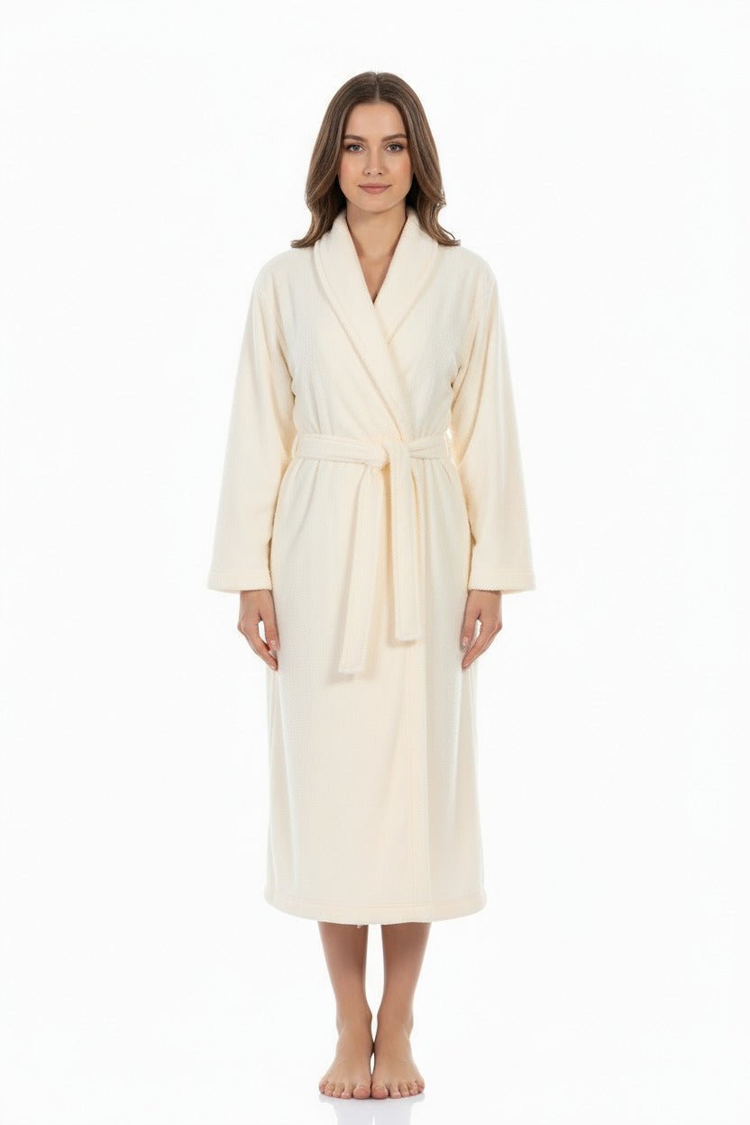 Luxury Turkish Bath Robes for Men & Women, 100% Turkish Cotton, Hotel Style Ultra Soft Robes For Home and Bath - Soft Shawl Collar Bathrobe with Adjustable Belt for Him & Her (One Size Fits Most) - Wear Sierra