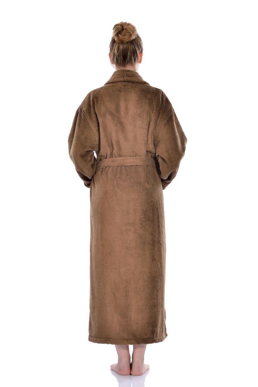 Luxury Turkish Bath Robes for Men & Women, 100% Turkish Cotton, Hotel Style Ultra Soft Robes For Home and Bath - Soft Shawl Collar Bathrobe with Adjustable Belt for Him & Her (One Size Fits Most) - Wear Sierra