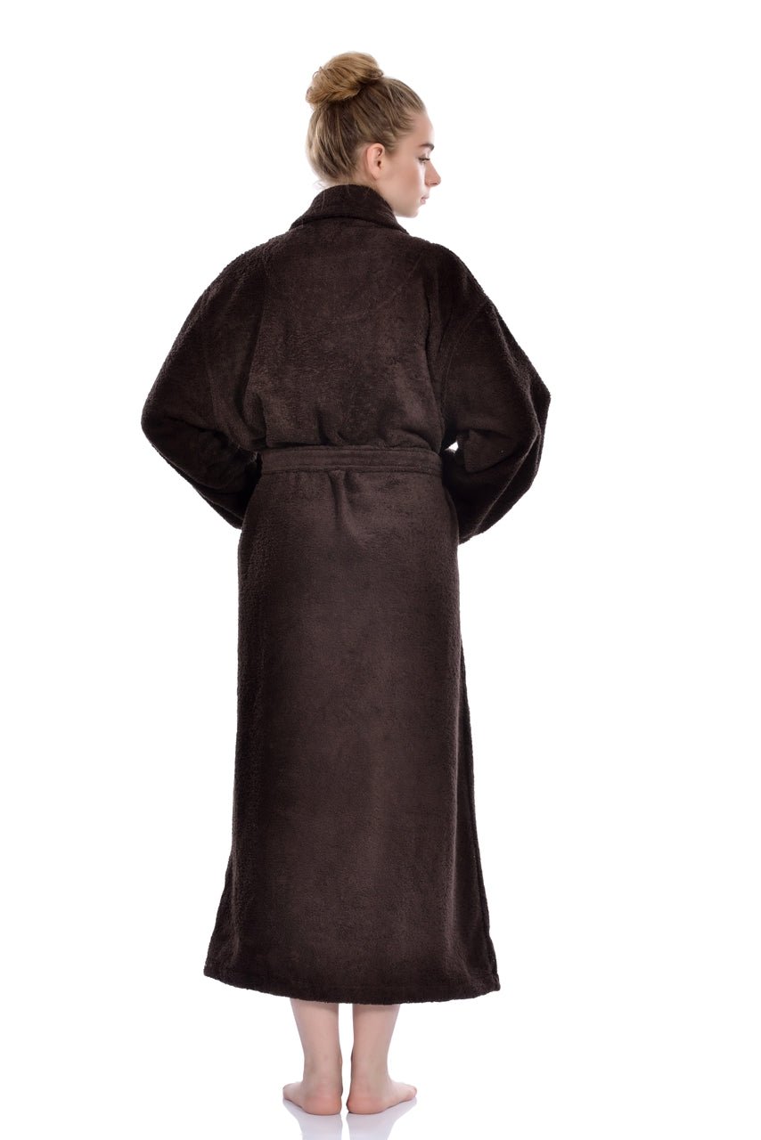 Luxury Turkish Bath Robes for Men & Women, 100% Turkish Cotton, Hotel Style Ultra Soft Robes For Home and Bath - Soft Shawl Collar Bathrobe with Adjustable Belt for Him & Her (One Size Fits Most) - Wear Sierra