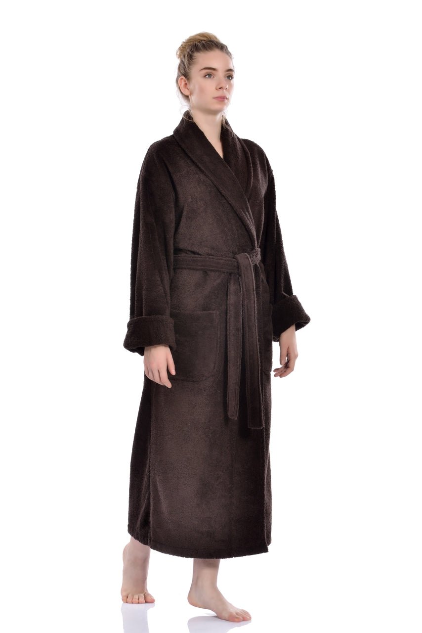 Luxury Turkish Bath Robes for Men & Women, 100% Turkish Cotton, Hotel Style Ultra Soft Robes For Home and Bath - Soft Shawl Collar Bathrobe with Adjustable Belt for Him & Her (One Size Fits Most) - Wear Sierra