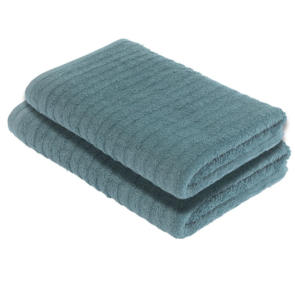 Luxury Turkish Bath Towels, 100% Turkish Cotton, Quick Drying, High Absorbency, Ultra Soft Towels For Home and Bath, Oversized 30"W x 55"L 2-Piece Plush Bath Towels, Stairs Design - Wear Sierra