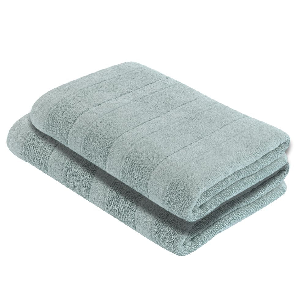 Luxury Turkish Bath Towels, 100% Turkish Cotton, Quick Drying, High Absorbency, Ultra Soft Towels For Home and Bath, Oversized 30"W x 55"L 2-Piece Plush Bath Towels, Vetro Design - Wear Sierra