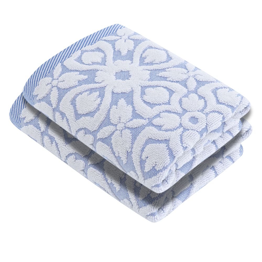 Luxury Turkish Hand Towels 100% Turkish Cotton, Quick Drying, High Absorbency, Ultra Soft Towels For Home and Bath, Oversized 20"W x 30"L 2-Piece Hand Towels, Bloom Style - Wear Sierra