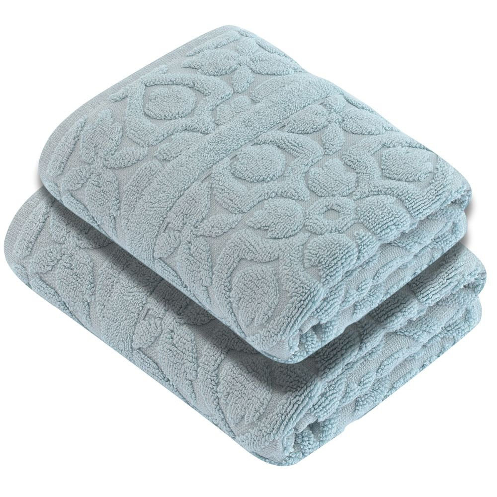 Luxury Turkish Hand Towels, 100% Turkish Cotton, Quick Drying, High Absorbency, Ultra Soft Towels For Home and Bath, Oversized 20"W x 30"L 2-Piece Plush Hand Towels, Flora Style - Wear Sierra