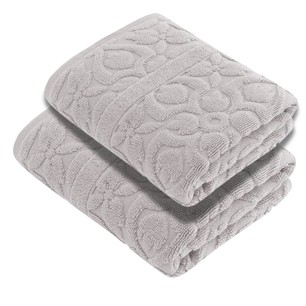Luxury Turkish Hand Towels, 100% Turkish Cotton, Quick Drying, High Absorbency, Ultra Soft Towels For Home and Bath, Oversized 20"W x 30"L 2-Piece Plush Hand Towels, Flora Style - Wear Sierra