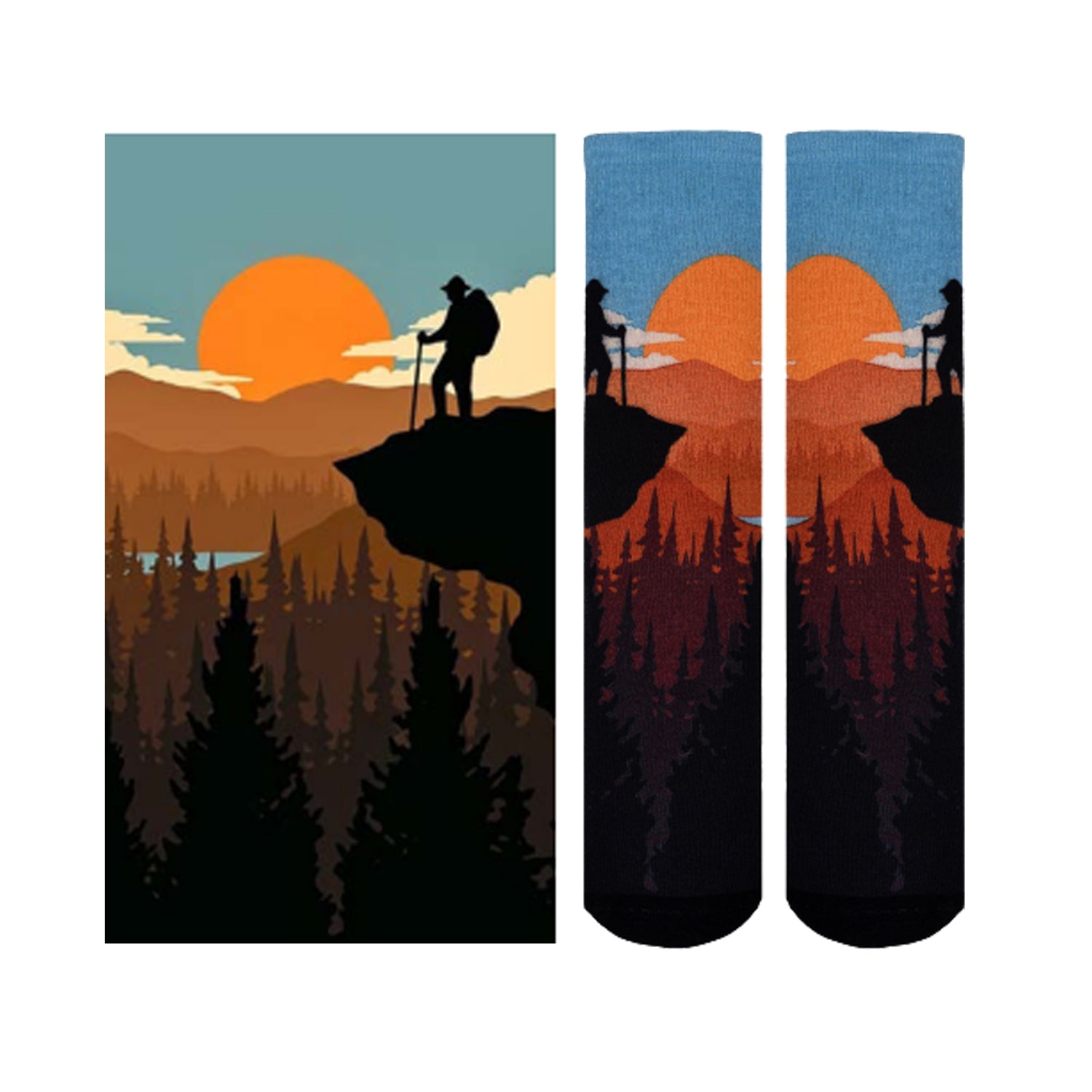 Men & Women's CoolMax Knee-High Socks, Nature Inspired Collection for Men & Women Eco-Friendly Knee High Socks - Wear Sierra