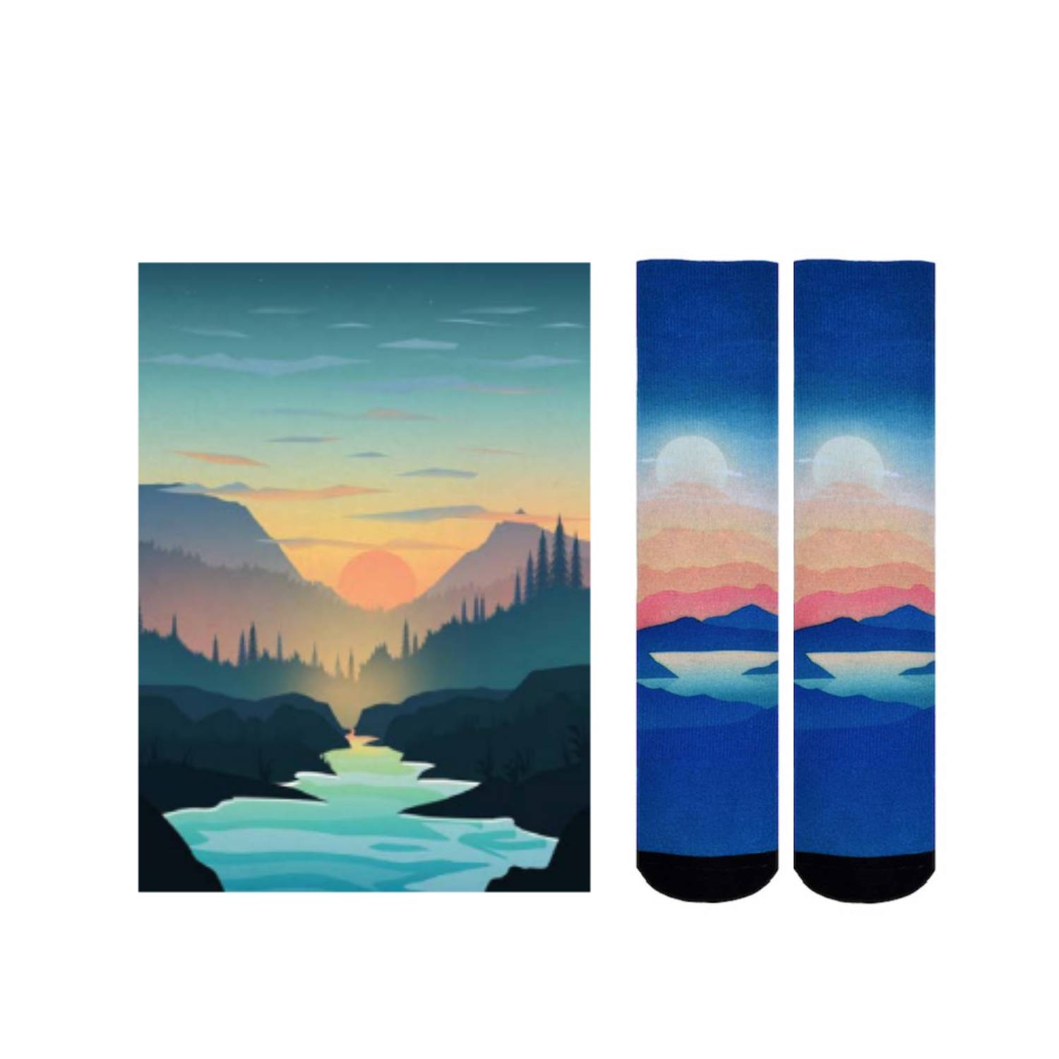 Men & Women's CoolMax Knee-High Socks, Nature Inspired Collection for Men & Women Eco-Friendly Knee High Socks - Wear Sierra