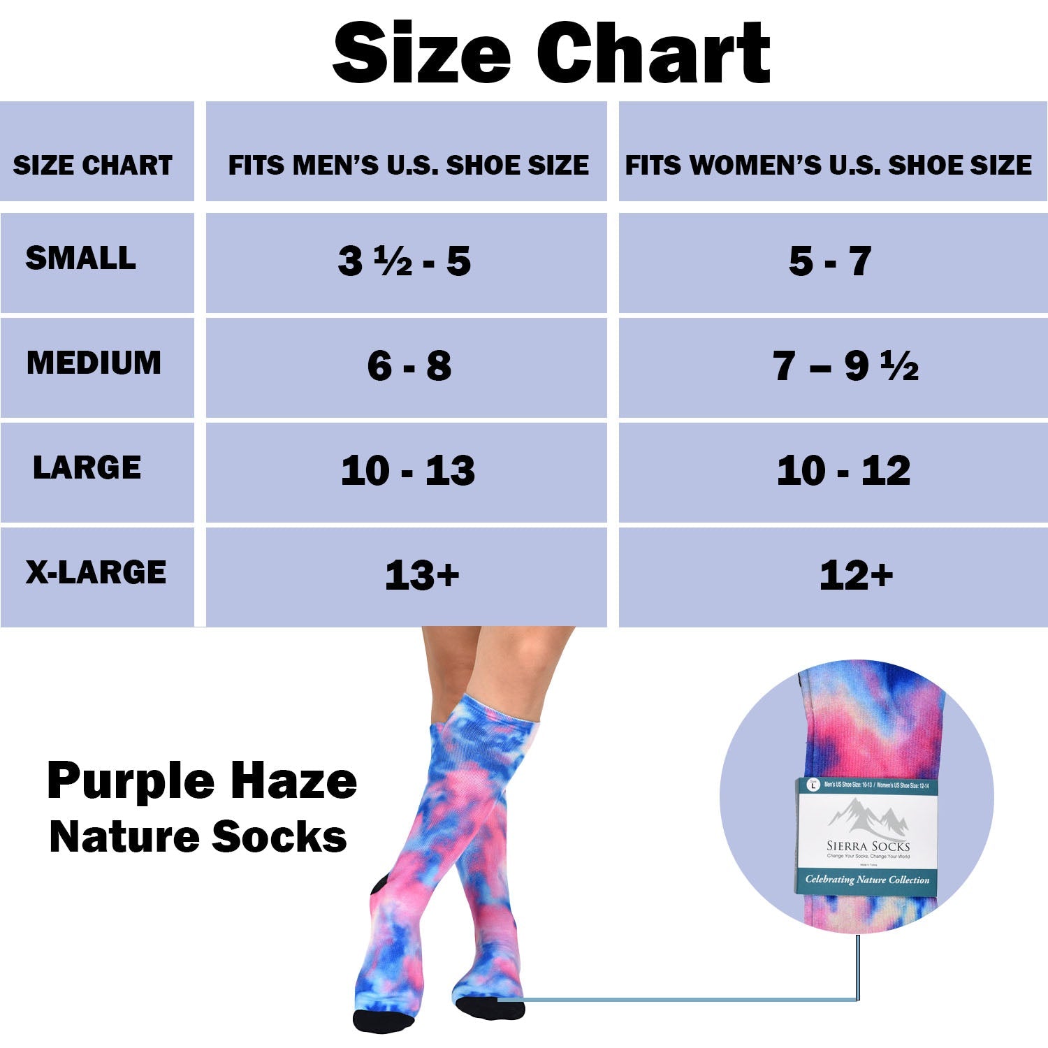 Men & Women's CoolMax Knee-High Socks, Nature Inspired Collection for Men & Women Eco-Friendly Knee High Socks - Wear Sierra