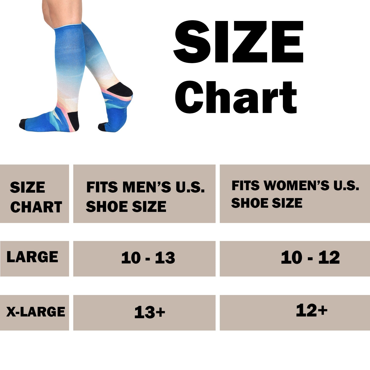 Men & Women's CoolMax Knee-High Socks, Nature Inspired Collection for Men & Women Eco-Friendly Knee High Socks - Wear Sierra
