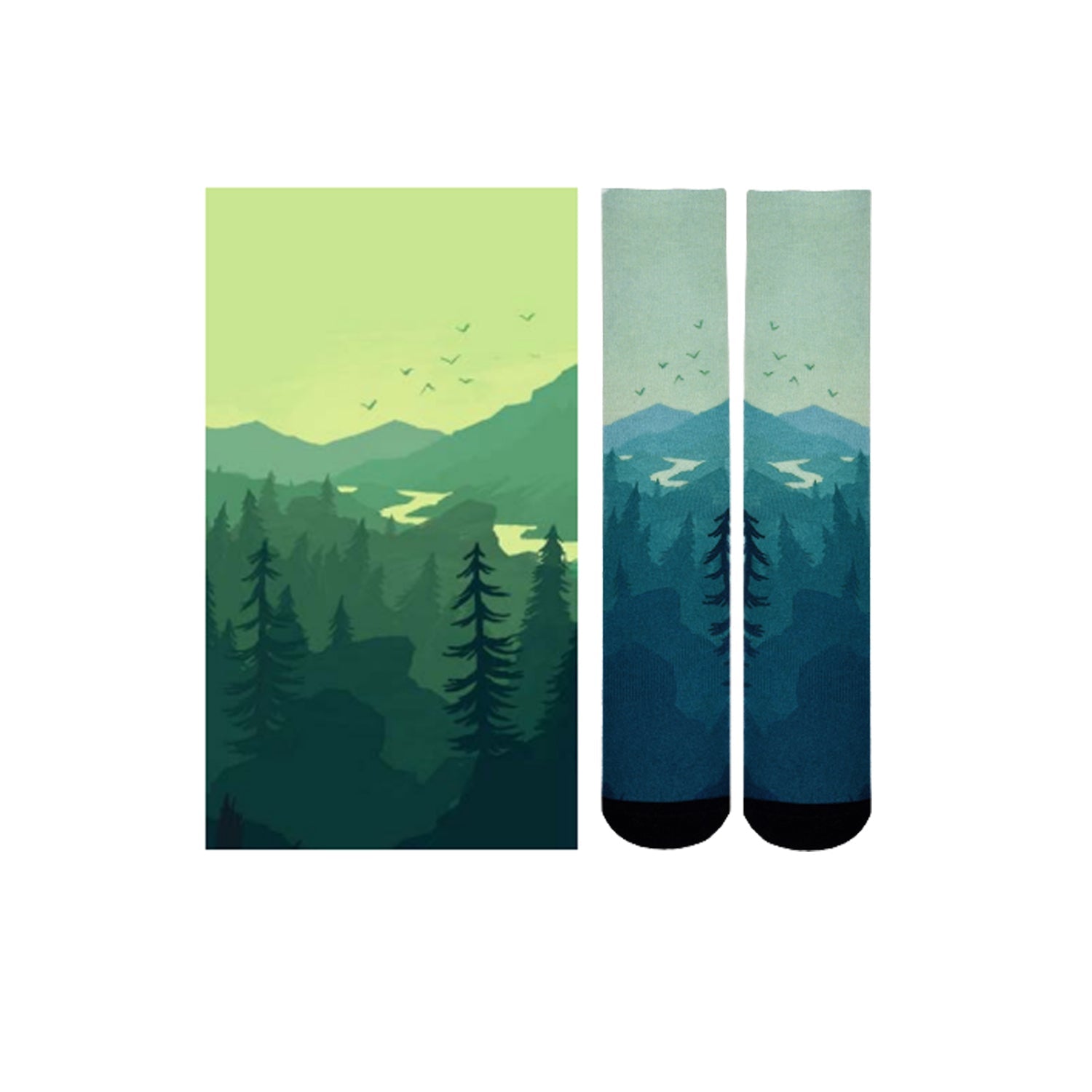 Men & Women's CoolMax Knee-High Socks, Nature Inspired Collection for Men & Women Eco-Friendly Knee High Socks - Wear Sierra