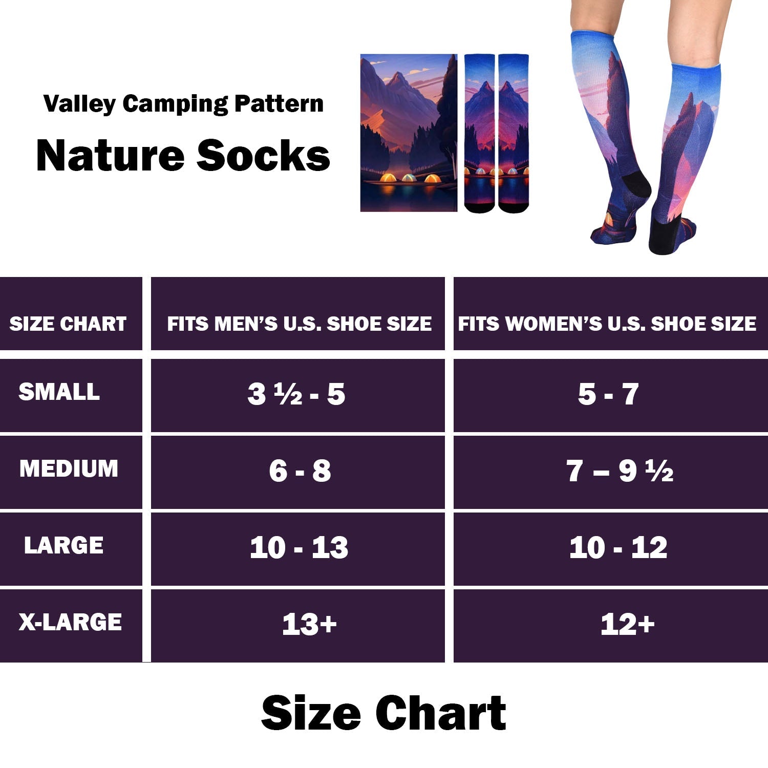 Men & Women's CoolMax Knee-High Socks, Nature Inspired Collection for Men & Women Eco-Friendly Knee High Socks - Wear Sierra