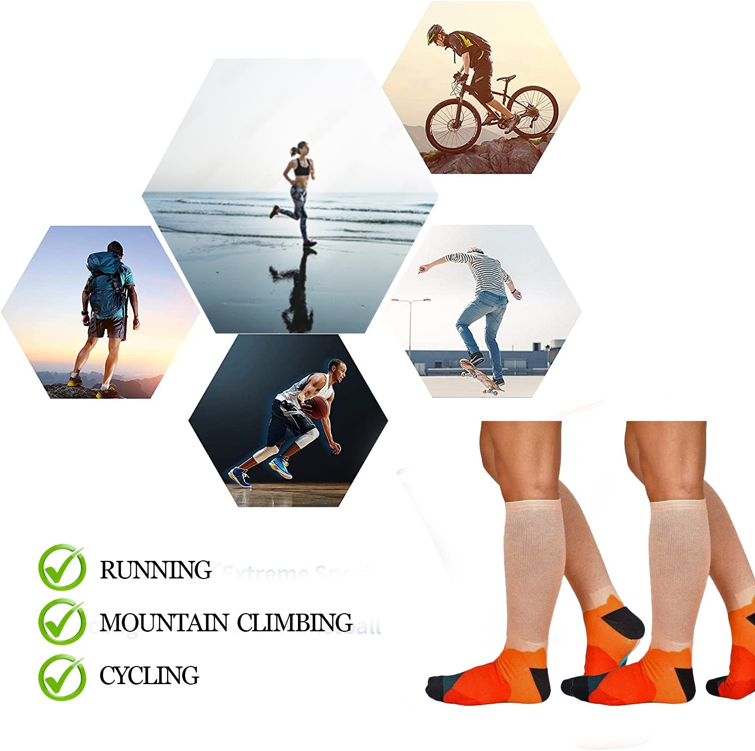 Men & Women's CoolMax Knee-High Socks, Nature Inspired Collection for Men & Women Eco-Friendly Knee High Socks - Wear Sierra