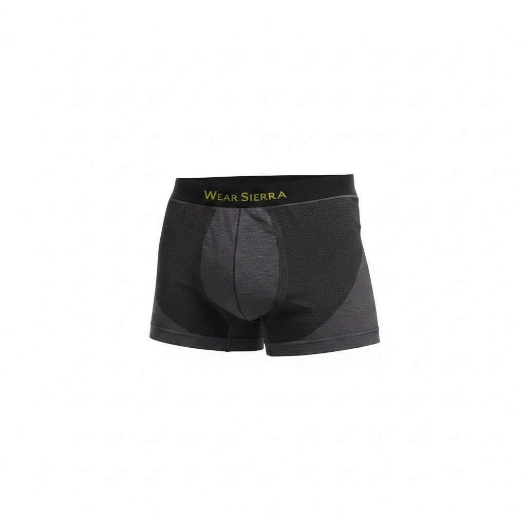 Men's Boxers, Cotton & Charcoal Infused Low Rise Trunk Underwear (2 Pack includes 1 Gray, 1 Charcoal) - Wear Sierra