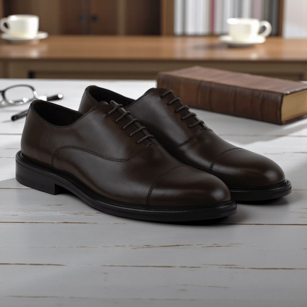 Men's Classic Leather Dress Shoes in Brown - Great Pick for the Office! (Diogenes Style) - Wear Sierra