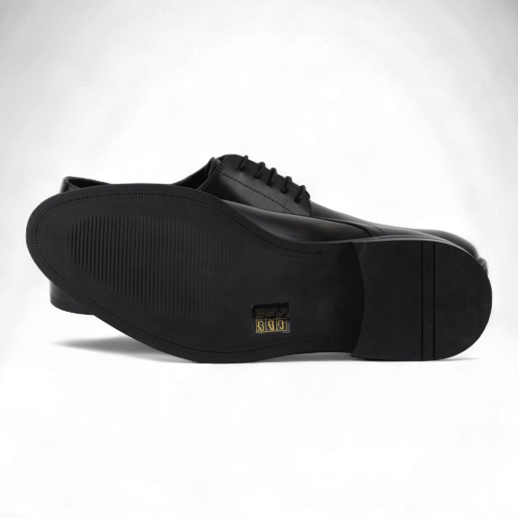 Men's Classic Leather Lace Up Dress Shoes in All Black (Heraclitus Style) - Wear Sierra