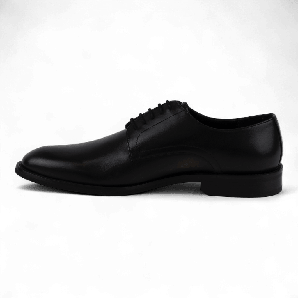Men's Classic Leather Lace Up Dress Shoes in All Black (Heraclitus Style) - Wear Sierra