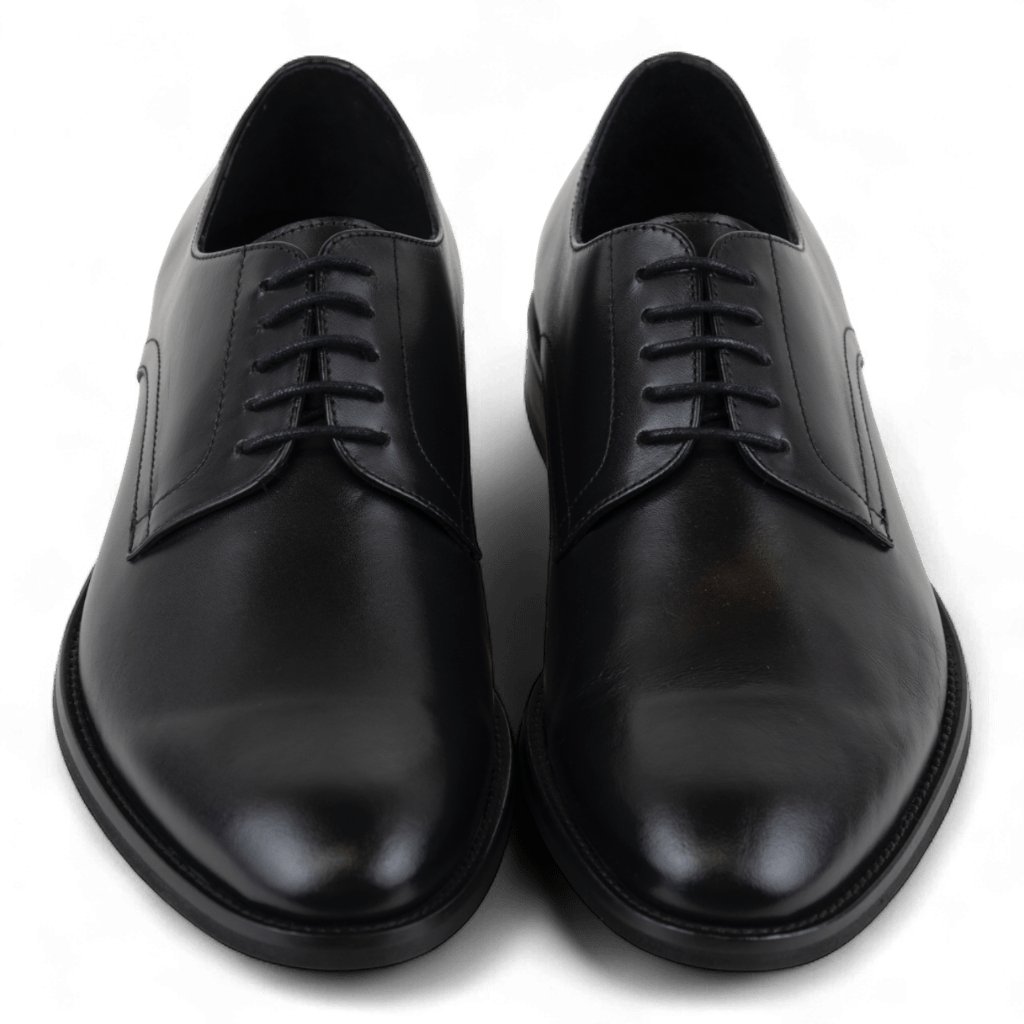 Men's Classic Leather Lace Up Dress Shoes in All Black (Heraclitus Style) - Wear Sierra