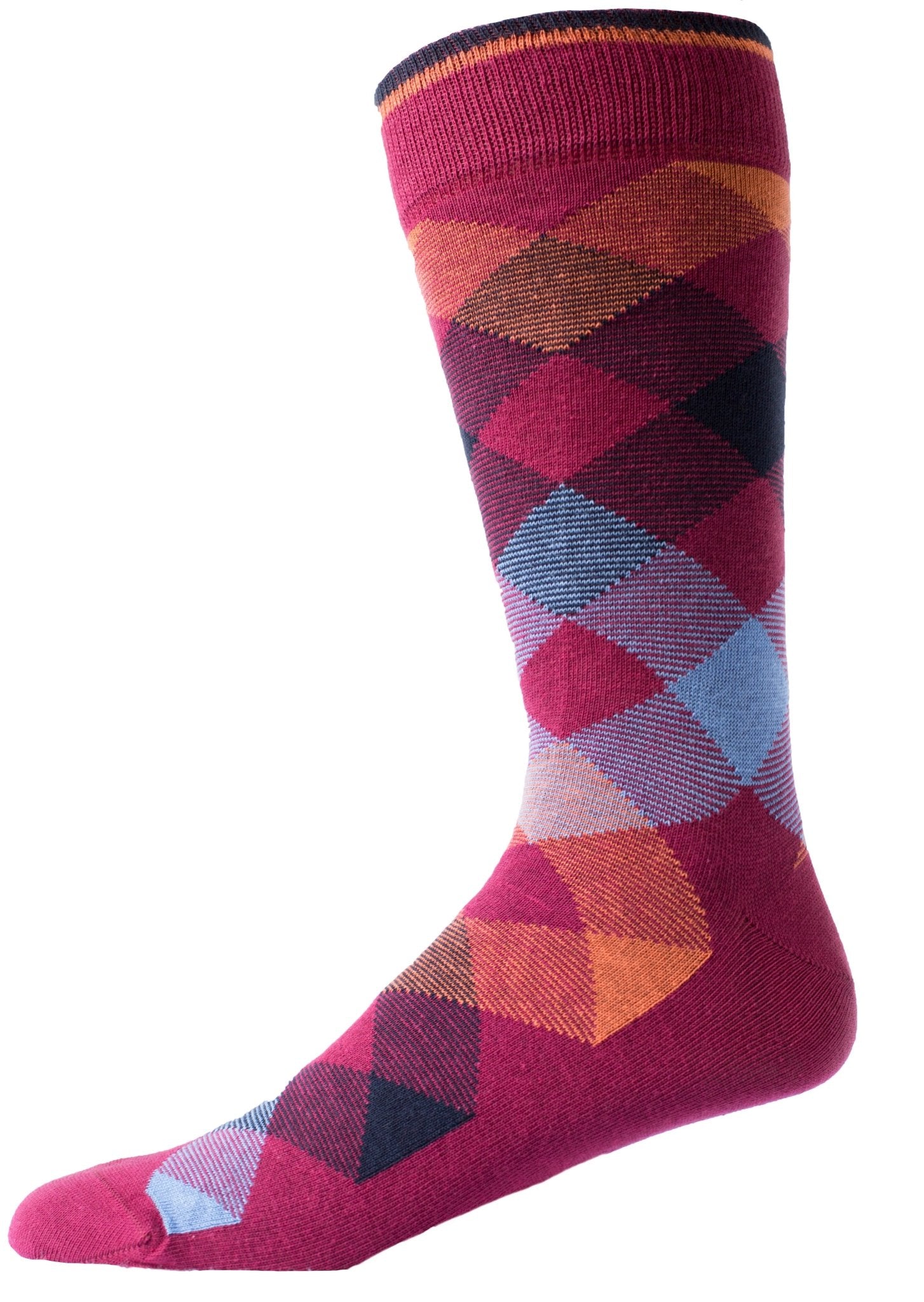 Men's Colorful Combed Cotton Socks - Argyle Pattern (3 Pair Packs) - Wear Sierra