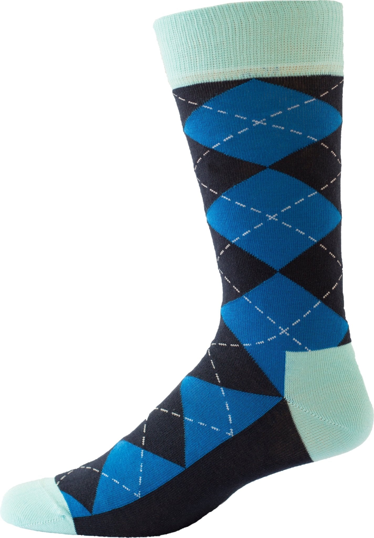 Men's Colorful Crew Socks in Combed Cotton (Argyle 3 Pair Packs) - Wear Sierra