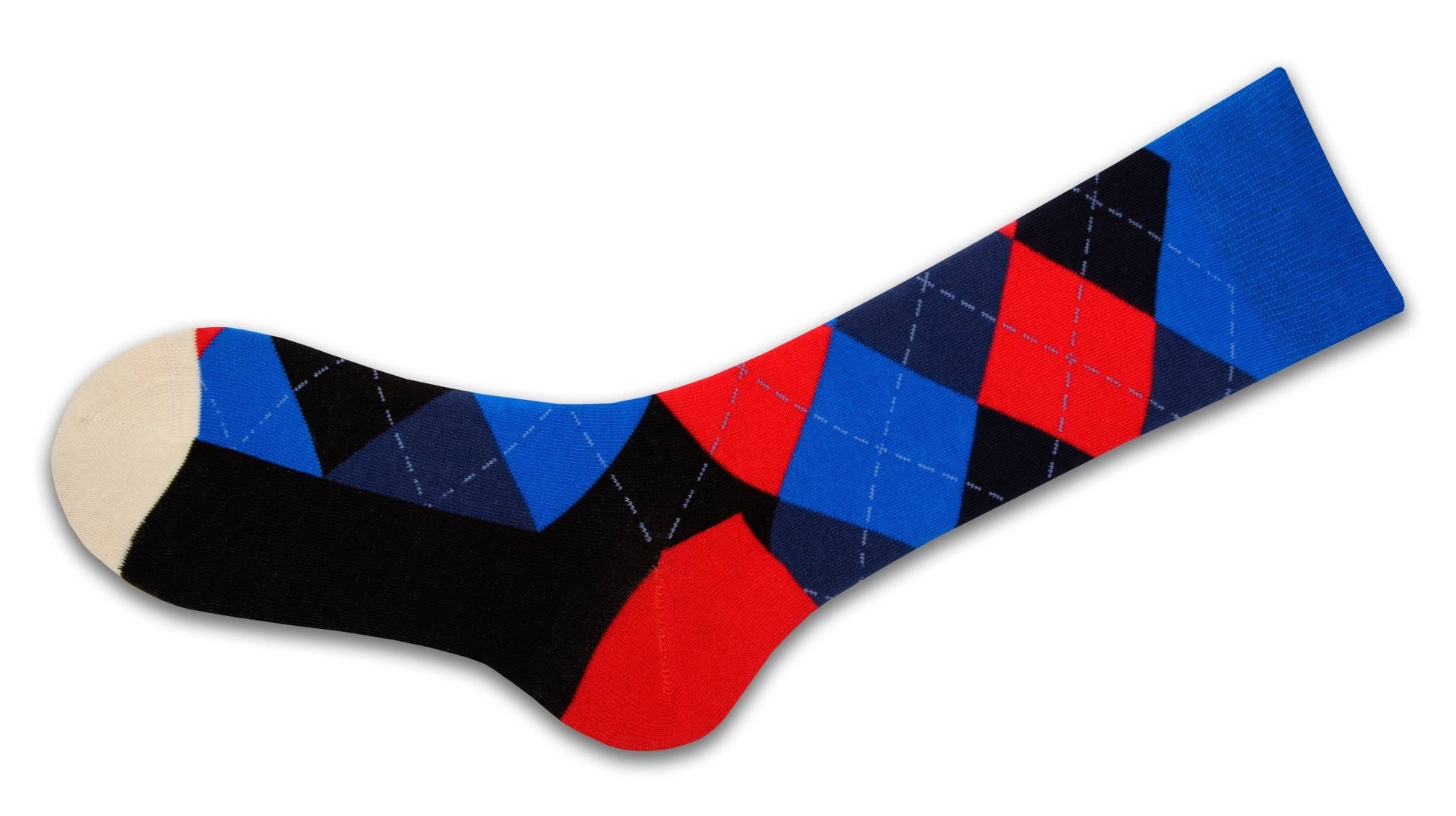 Men's Colorful Crew Socks in Combed Cotton (Argyle 3 Pair Packs) - Wear Sierra