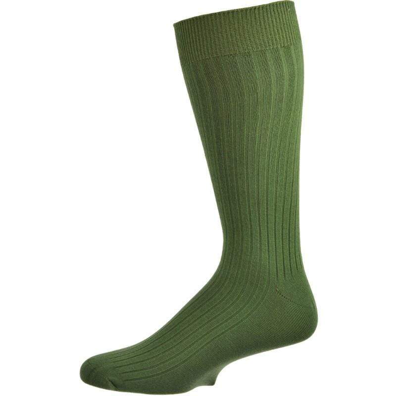 Men's Combed Cotton Crew Socks, Classic Fine Ribbed Office or Casual Socks - Wear Sierra
