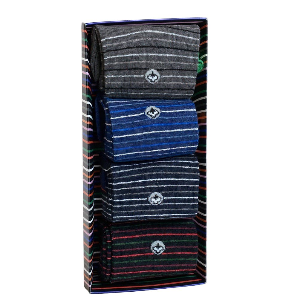Men’s Cotton Crew Dress Socks – Breathable, Soft & Silky Comfort - 4 Pair Boxed Set - Ready for Gift Giving! - Wear Sierra